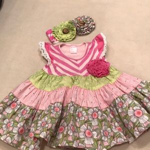 Giggle Moon Cotton Dress and Headband